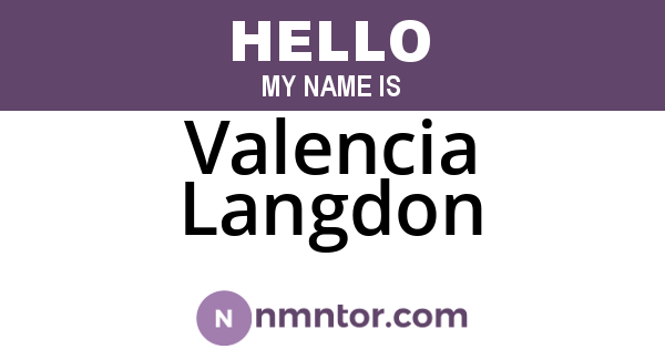 Valencia Langdon