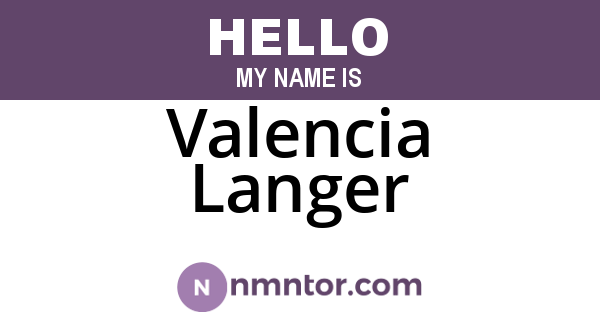 Valencia Langer