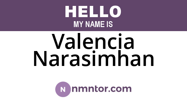 Valencia Narasimhan
