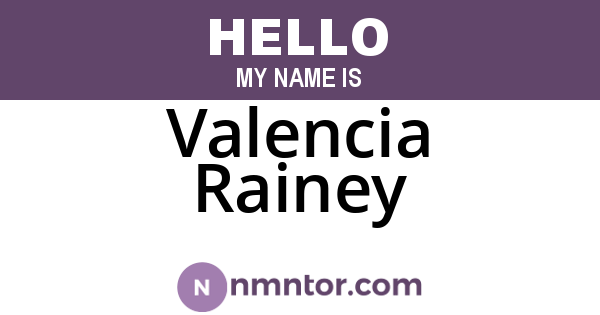 Valencia Rainey