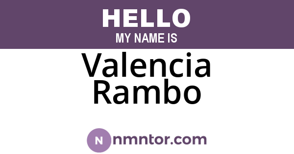 Valencia Rambo
