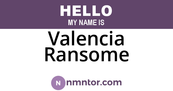 Valencia Ransome