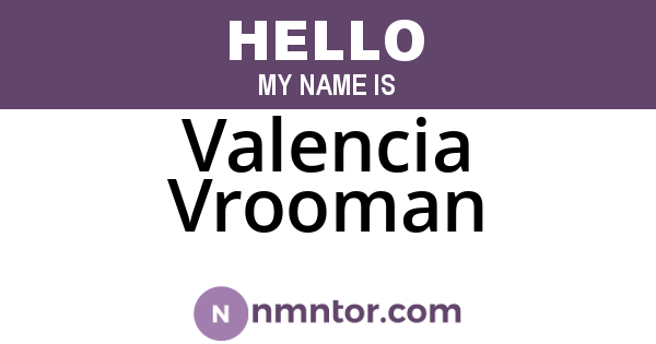 Valencia Vrooman