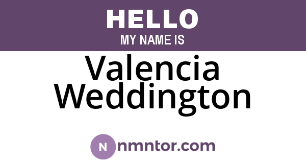 Valencia Weddington