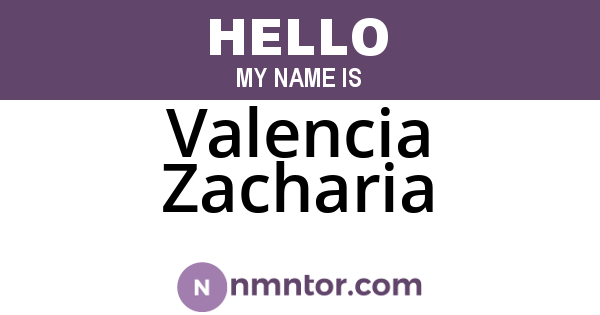 Valencia Zacharia