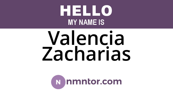 Valencia Zacharias