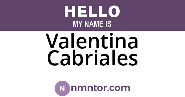 Valentina Cabriales