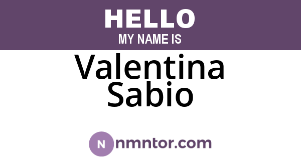 Valentina Sabio
