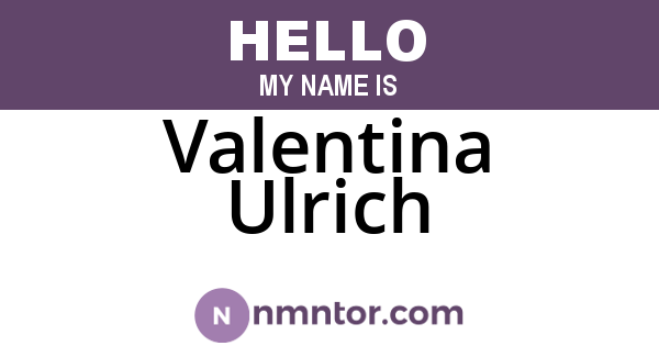 Valentina Ulrich