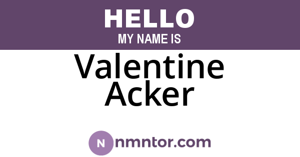 Valentine Acker