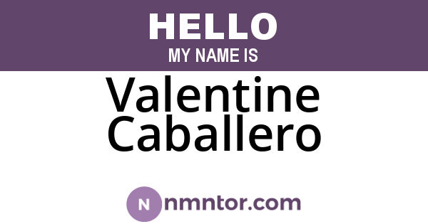 Valentine Caballero