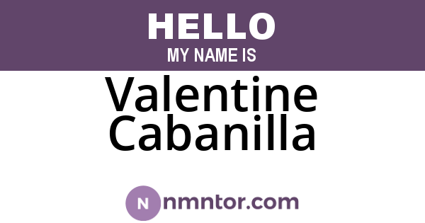 Valentine Cabanilla
