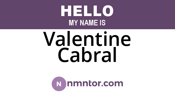 Valentine Cabral