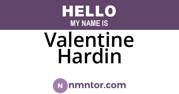 Valentine Hardin
