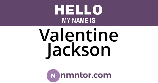 Valentine Jackson