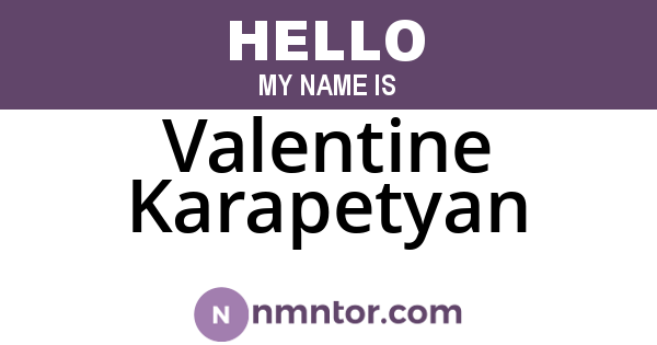 Valentine Karapetyan