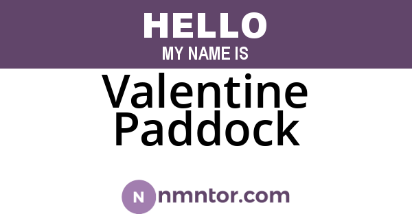Valentine Paddock