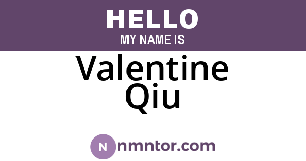 Valentine Qiu