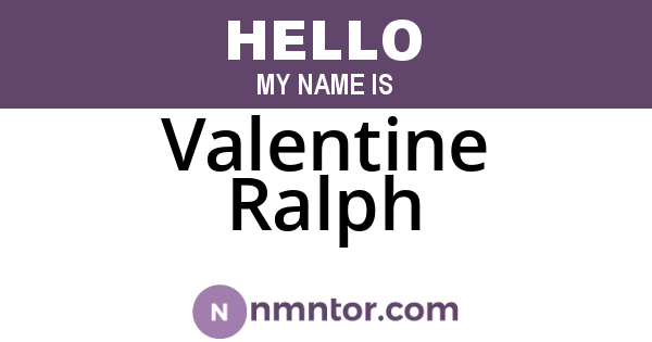 Valentine Ralph