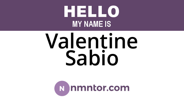 Valentine Sabio