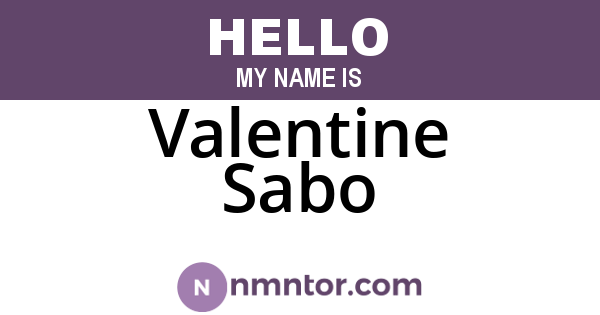 Valentine Sabo