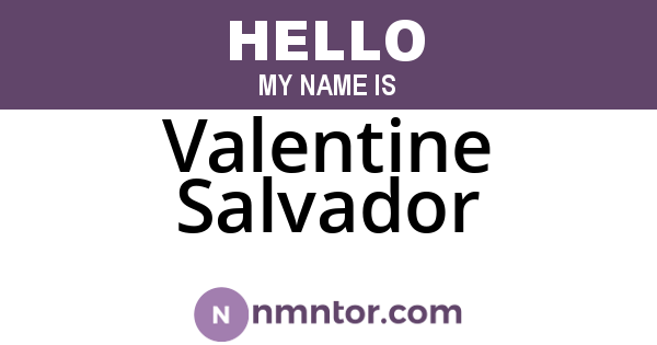 Valentine Salvador