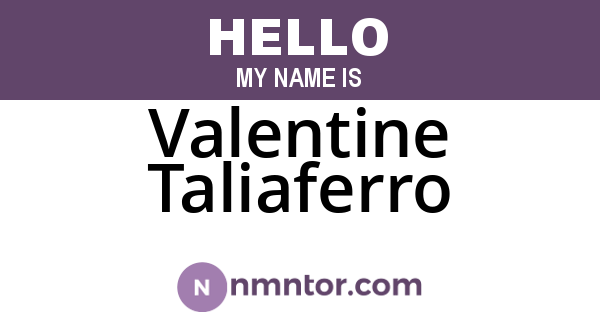 Valentine Taliaferro