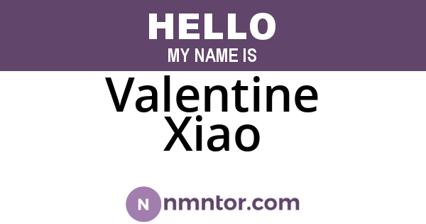 Valentine Xiao