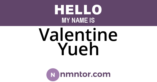 Valentine Yueh