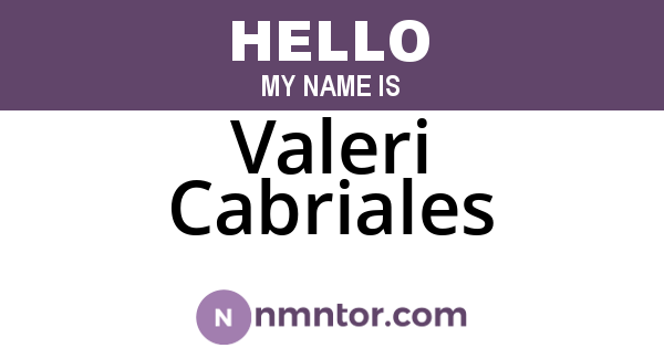 Valeri Cabriales