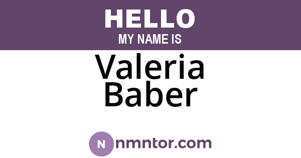 Valeria Baber