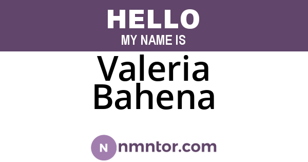 Valeria Bahena