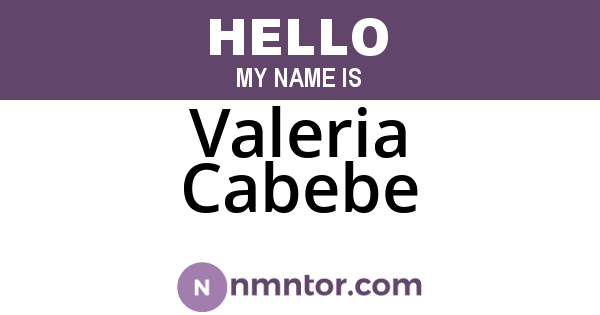 Valeria Cabebe