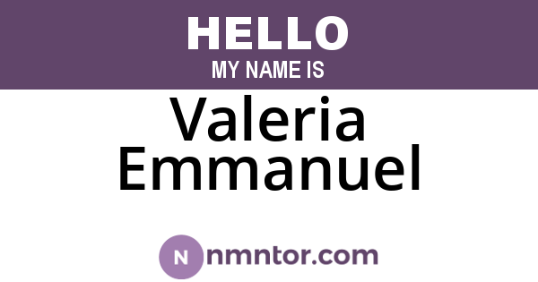 Valeria Emmanuel