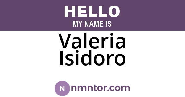 Valeria Isidoro