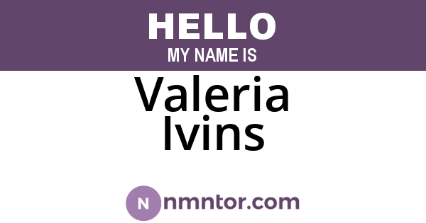 Valeria Ivins