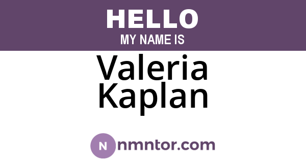 Valeria Kaplan