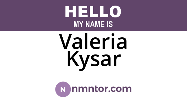 Valeria Kysar