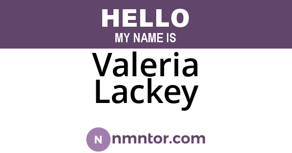 Valeria Lackey