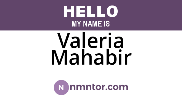 Valeria Mahabir