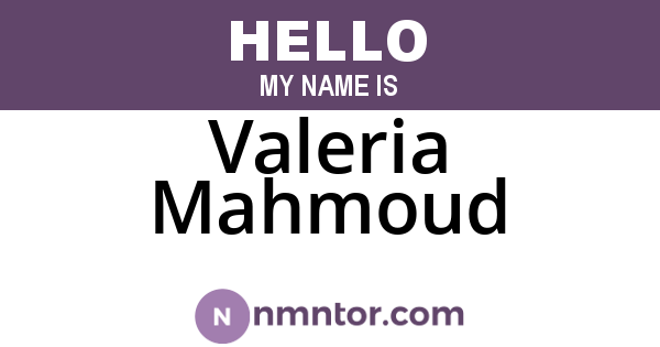Valeria Mahmoud
