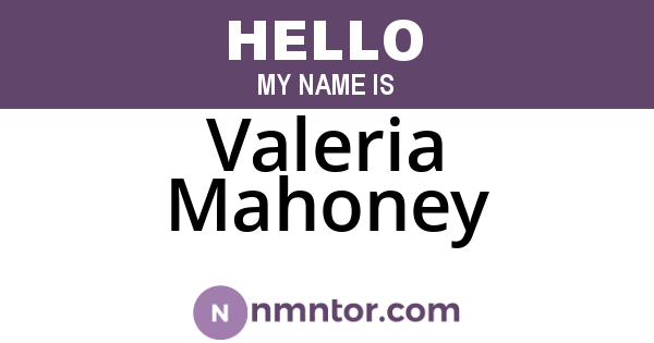 Valeria Mahoney