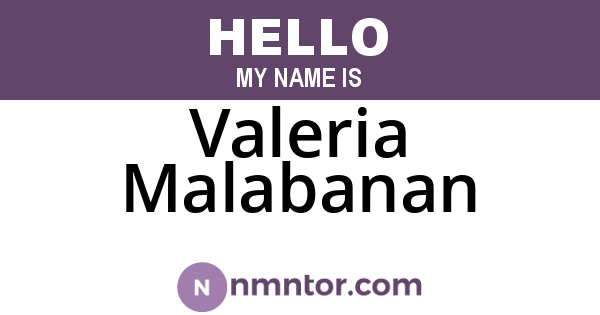 Valeria Malabanan