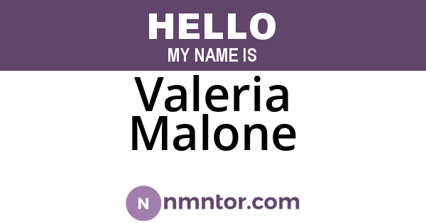 Valeria Malone