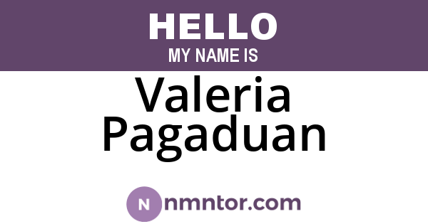 Valeria Pagaduan