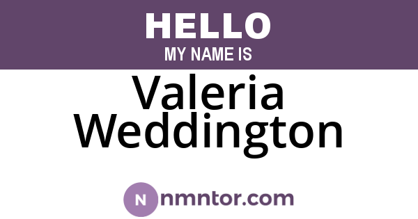 Valeria Weddington
