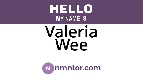 Valeria Wee