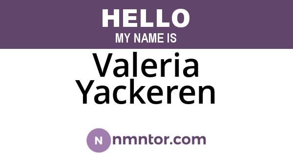 Valeria Yackeren