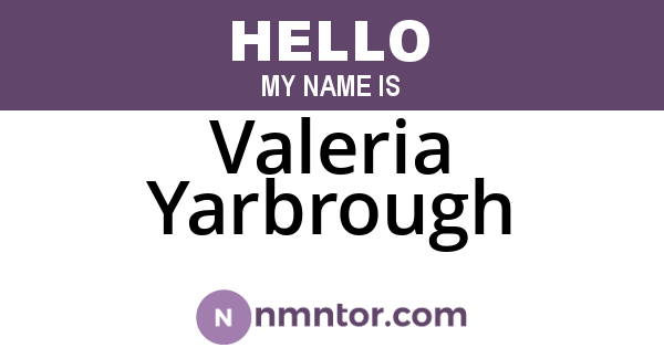 Valeria Yarbrough
