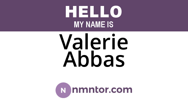 Valerie Abbas